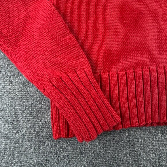Polo Jeans Ralph Lauren Red Knit Pullover Flag Sweater RL Embroidered Large - Picture 8 of 16